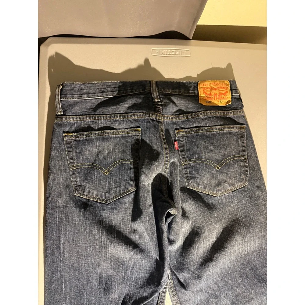 Levis 569 Loose Straight Jeans Mens W32 L34 Dark Wash Blue Denim 00569-0041